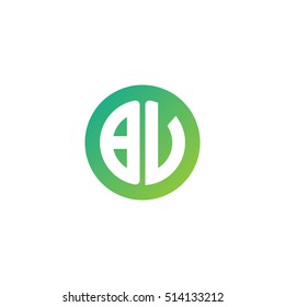 Initial letters BV circle shape green simple logo