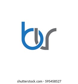 Initial letters bv, round linked chain shape lowercase logo modern design blue gray