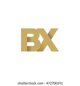 Initial letters BX overlapping fold logo brown gold