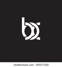 Initial letters bx, round linked chain shape lowercase logo modern design white black background