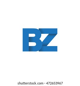 Initial letters BZ overlapping fold logo blue