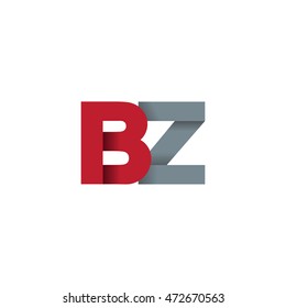 Initial letters BZ overlapping fold logo red gray