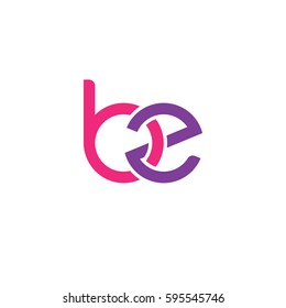 Initial letters bz, round linked chain shape lowercase logo modern design pink purple