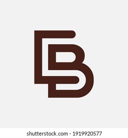 Initial letters C, B, CB or BC overlapping, interlock, monogram logo, brown color on white background