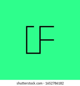 initial letters, C and F linked logo design, minimal concept