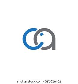 Initial letters ca, round linked chain shape lowercase logo modern design blue gray