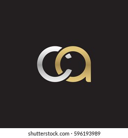 Initial letters ca, round linked chain shape lowercase logo modern design silver gold