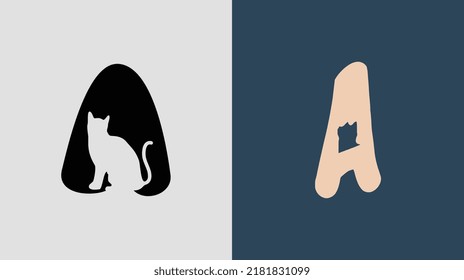 Initial Letters A Cat Logo Designs Bundle. It will be suitable for which company or brand name start those initial.