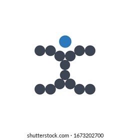 Initial letters cc logo design with people concept vector design template