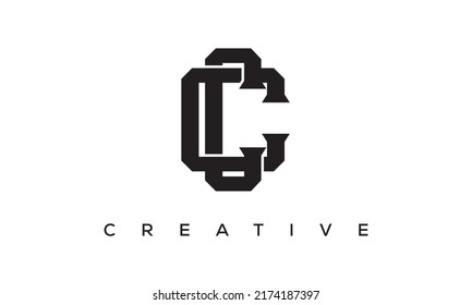 Initial letters CC Monogram logo design with Creative Style alphabet symbol. CC Spiral letters Universal elegant vector emblem, logotype. Graphic alphabet symbol for corporate identity
