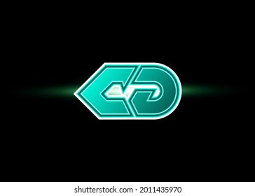 Initial letters CD esport style fit for gaming, twitch, youtube. Vector monogram logo template