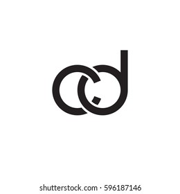 Initial letters cd, round linked chain shape lowercase logo modern design monogram black
