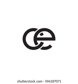 Initial letters ce, round linked chain shape lowercase logo modern design monogram black