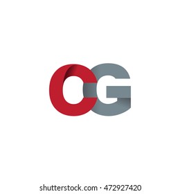 Initial letters CG overlapping fold logo red gray