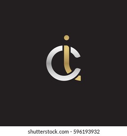 Initial letters ci, round linked chain shape lowercase logo modern design silver gold