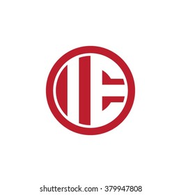 IE initial letters circle business logo red