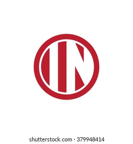 IN initial letters circle business logo red