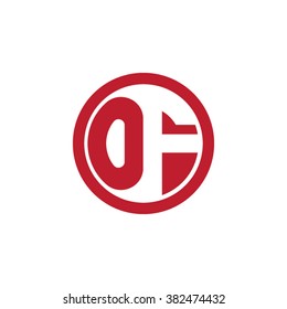 OF initial letters circle business logo red