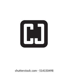 Initial letters CJ rounded square shape monogram black simple logo
