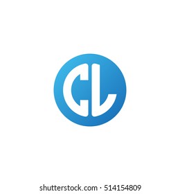 Initial letters CL circle shape blue simple logo