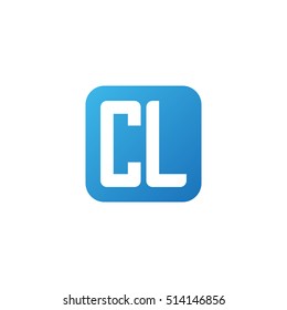 Initial letters CL rounded square shape blue simple logo