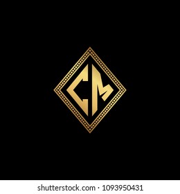 Initial letters CM MC diamond shape monogram logo