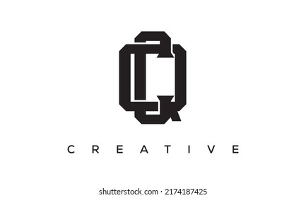Initial letters CQ, QC Monogram logo design with Creative Style alphabet symbol.CQ, QC Spiral letters Universal elegant vector emblem, logotype. Graphic alphabet symbol for corporate identity