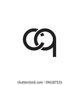 Initial letters cq, round linked chain shape lowercase logo modern design monogram black