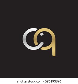 Initial letters cq, round linked chain shape lowercase logo modern design silver gold