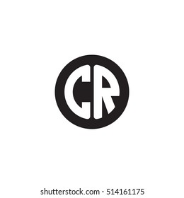 Initial letters CR circle shape monogram black simple logo