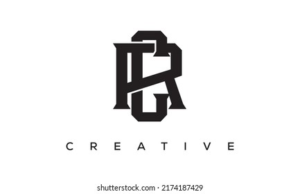 Initial letters CR, RC Monogram logo design with Creative Style alphabet symbol. CR, RC Spiral letters Universal elegant vector emblem, logotype. Graphic alphabet symbol for corporate identity