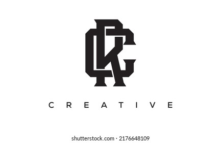 Initial letters CR, RC Monogram logo design with Creative Style alphabet symbol. CR, RC Spiral letters Universal elegant vector emblem, logotype. Graphic alphabet symbol for corporate identity