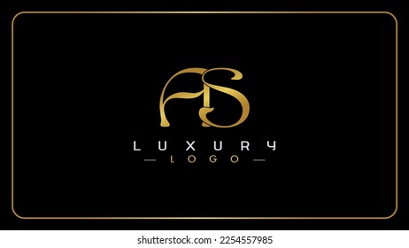 Initial letters AS creative luxury logo design, Isolated on a black background.