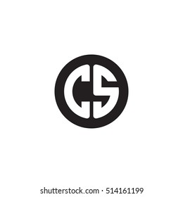 Initial letters CS circle shape monogram black simple logo