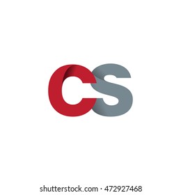 Initial letters CS overlapping fold logo red gray