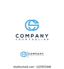 Initial letters cs, round linked chain shape lowercase logo modern design monogram