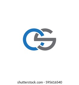 Initial letters cs, round linked chain shape lowercase logo modern design blue gray
