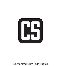 Initial letters CS rounded square shape monogram black simple logo