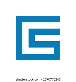 Initial letters CS or SC modern logo template