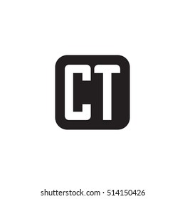 Initial letters CT rounded square shape monogram black simple logo