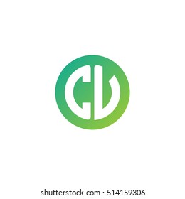 Initial letters CV circle shape green simple logo