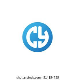 Initial letters CY circle shape blue simple logo