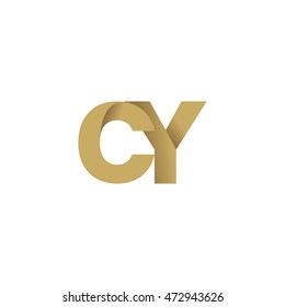 Initial letters CY overlapping fold logo brown gold
