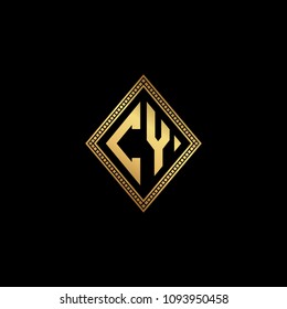 Initial letters CY YC diamond shape monogram logo