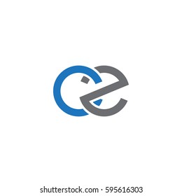 Initial letters cz, round linked chain shape lowercase logo modern design blue gray