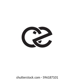 Initial letters cz, round linked chain shape lowercase logo modern design monogram black