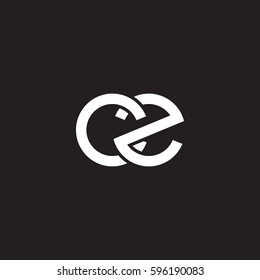 Initial letters cz, round linked chain shape lowercase logo modern design white black background