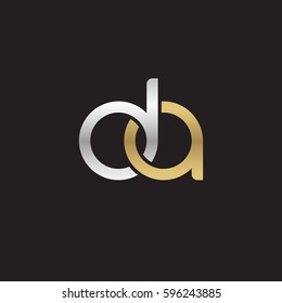 Initial letters da, round linked chain shape lowercase logo modern design silver gold