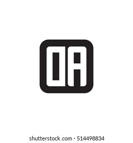 Initial letters DA rounded square shape monogram black simple logo