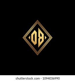 Initial letters DB BD diamond shape monogram logo